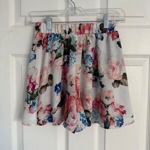 Show Me Your Mumu Floral High Waisted Shorts Pink Blue White XS